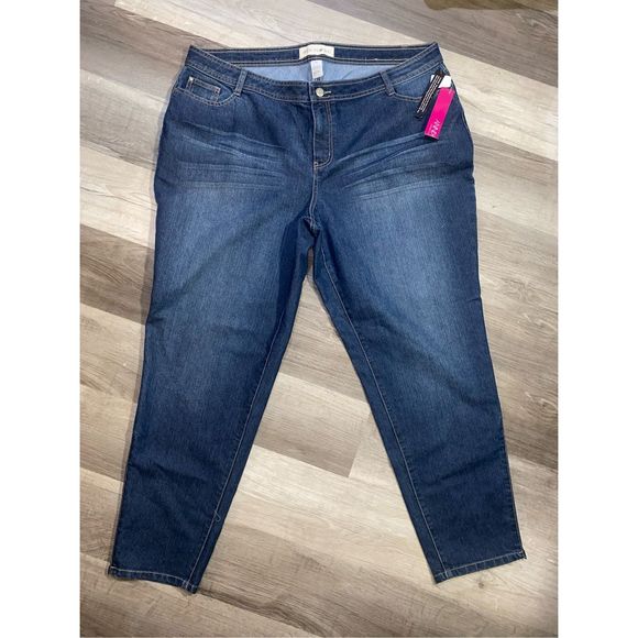 Fashion Bug NWT Tapered Jeans Side Slit With Zipper Closure, Women’s Size 22 - Picture 8 of 15